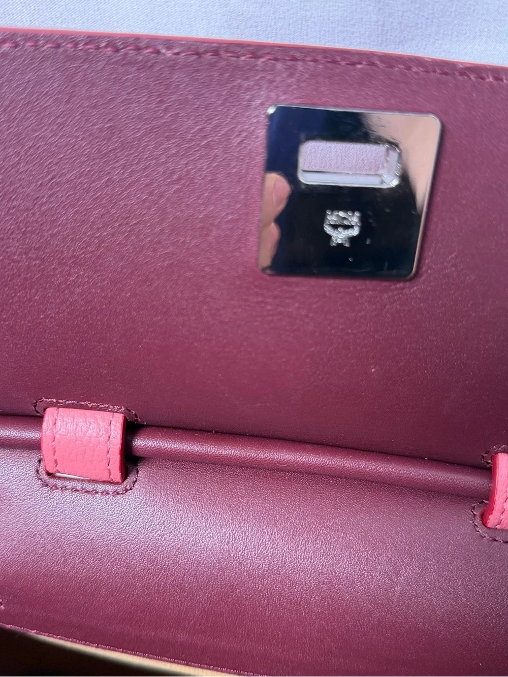 MCM Rose Pink Top-Handle Satchel with Detachable Strap
